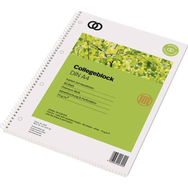 Collegeblock oeco 2367 RC A4 80 Blatt kariert