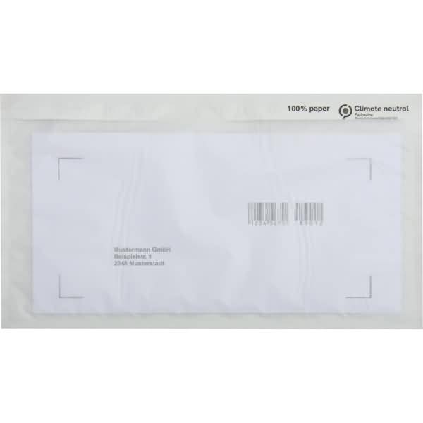 Papier Begleitpapiertasche DL 240x135mm o.Druck 250 Stück