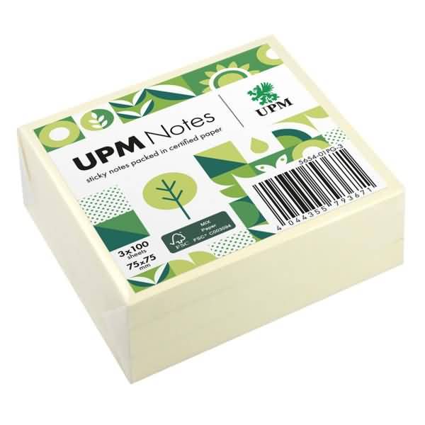 Notes Haftnotiz 5654-01PG-3 75x75mm 100 Blatt gelb 3 Stück