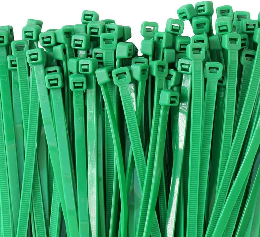 HorzeFix Kabelbinder Grün Set 100 Stück 7,6 x 300mm UV-Beständig Temperaturbeständig