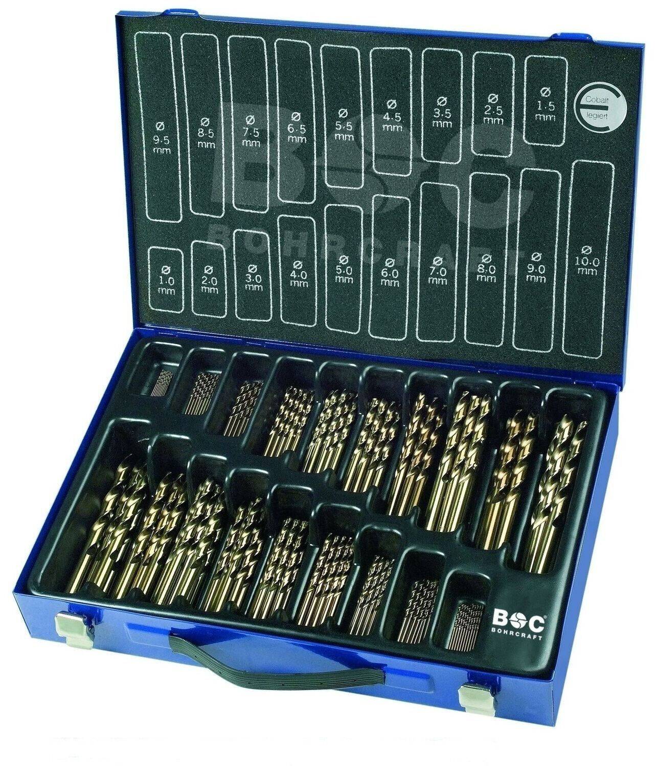Bohrcraft Bohrer set Metall 70-teilig 1-10 mm für Edelstahl DIN338RN HSS Co5