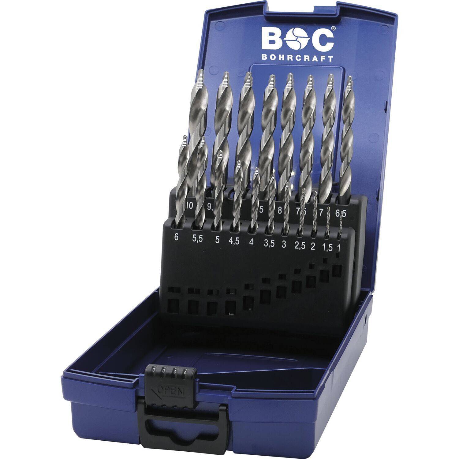 Bohrcraft Metallbohrer 19-tlg. Set KG10 TURBO STEP HSS-G DIN 338 TURBO STEP P+