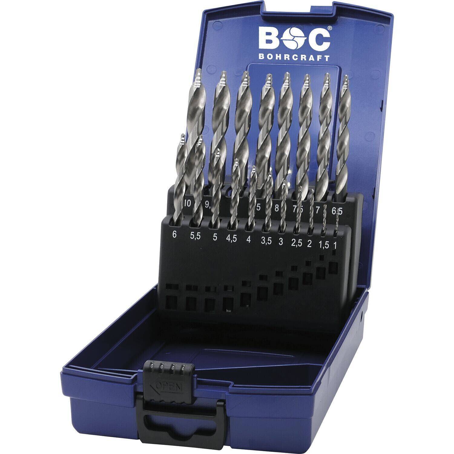 Bohrcraft Metallbohrer 19-tlg. Set KG10 TURBO STEP HSS-G DIN 338 TURBO STEP P+