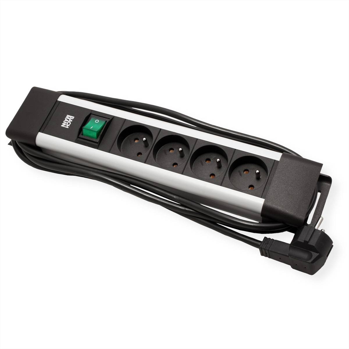 BACHMANN CONNECTUS 4xUTE, 1xSchalter 2,0m CEE7/7 Grau