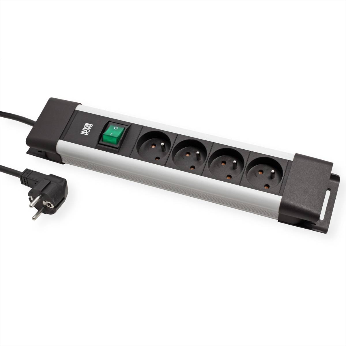 BACHMANN CONNECTUS 4xUTE, 1xSchalter 2,0m CEE7/7 Grau