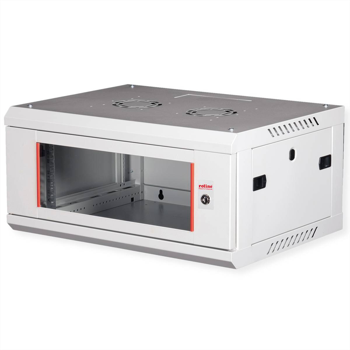 Roline Basic Plus - Gehäuse Netzwerkschrank - 600x450 BxT - geeignet für Wandmontage - RAL 7035, Hellgrau - 4U - 48.3 cm