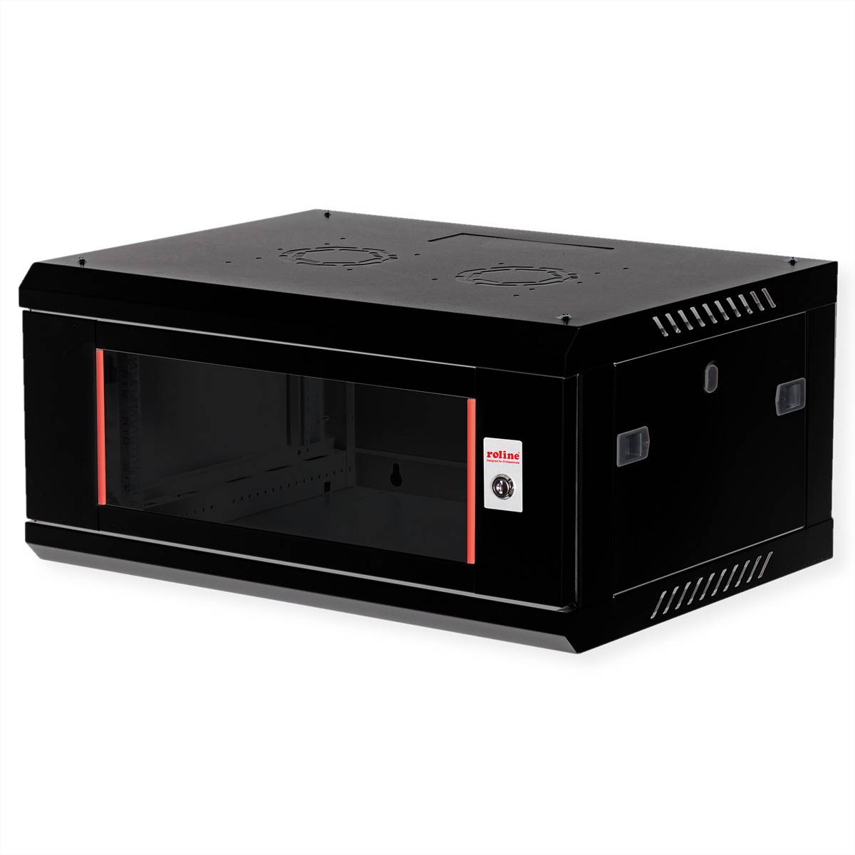 Roline Basic Plus - Gehäuse Netzwerkschrank - 600x450 BxT - geeignet für Wandmontage - Jet Black, RAL 9005 - 4U - 48.3 c