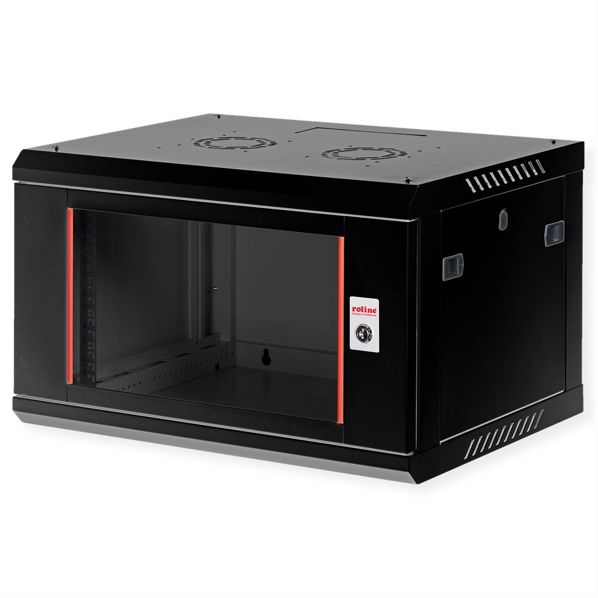 Roline Basic Plus - Gehäuse Netzwerkschrank - 600x450 BxT - geeignet für Wandmontage - Jet Black, RAL 9005 - 6U - 48.3 c