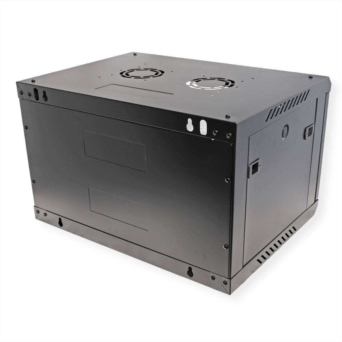 Roline Basic Plus - Gehäuse Netzwerkschrank - 600x450 BxT - geeignet für Wandmontage - Jet Black, RAL 9005 - 6U - 48.3 c