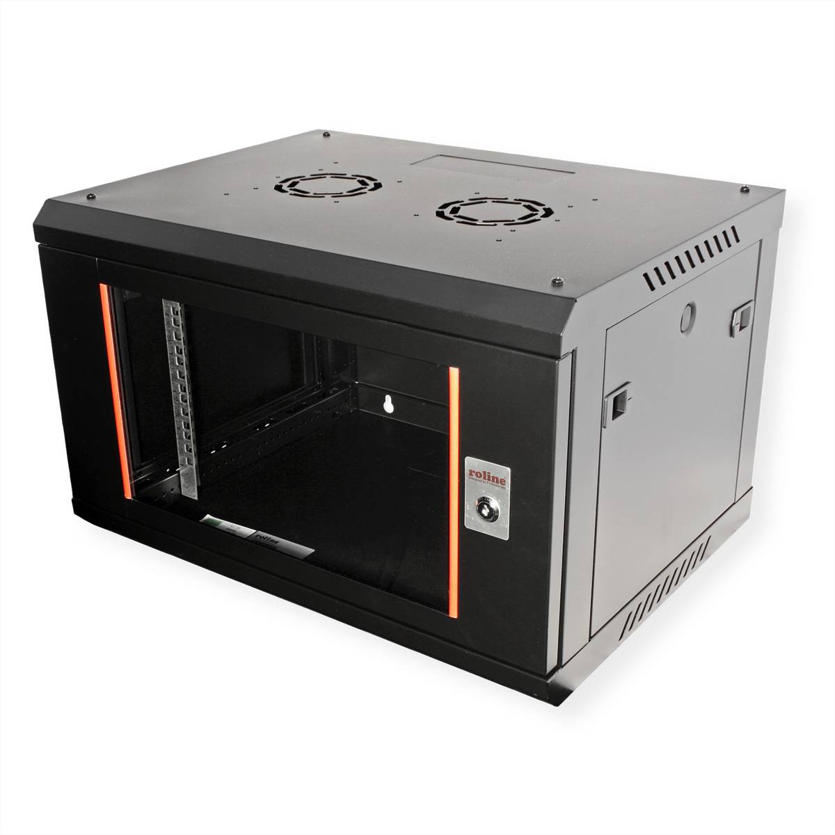 Roline Basic Plus - Gehäuse Netzwerkschrank - 600x450 BxT - geeignet für Wandmontage - Jet Black, RAL 9005 - 6U - 48.3 c