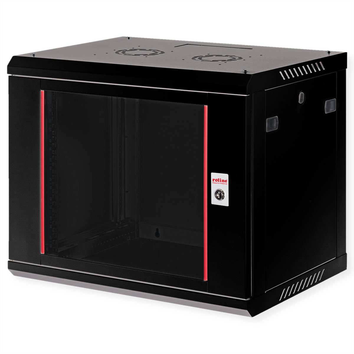 Roline Basic Plus - Gehäuse Netzwerkschrank - 600x450 BxT - geeignet für Wandmontage - Jet Black, RAL 9005 - 9U - 48.3 c