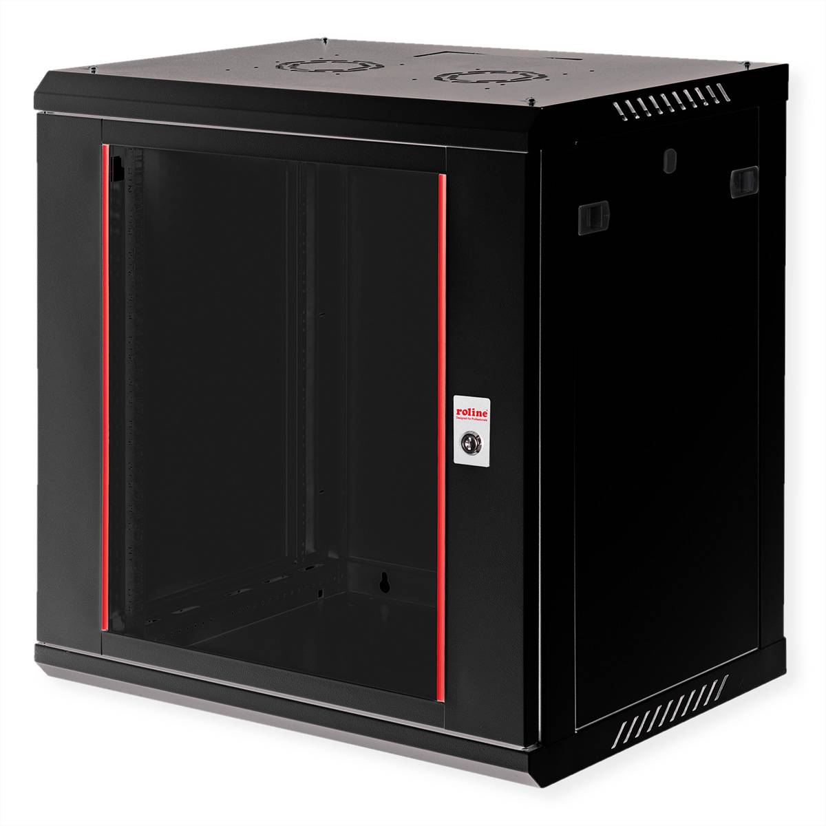 Roline Basic Plus - Gehäuse Netzwerkschrank - 600x450 BxT - geeignet für Wandmontage - Jet Black, RAL 9005 - 12U - 48.3