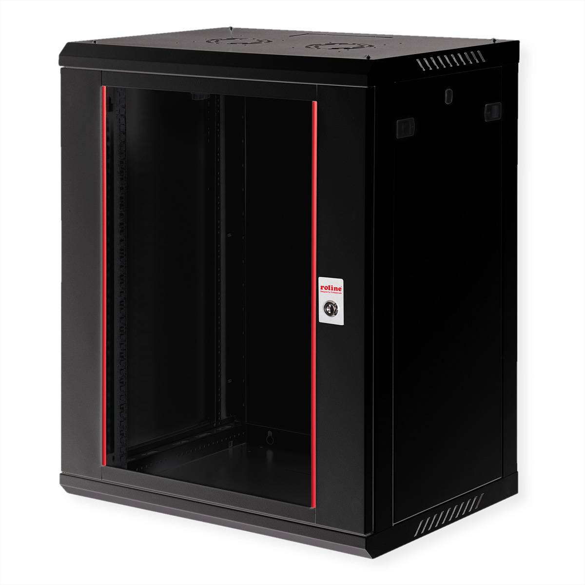 Roline Basic Plus - Gehäuse Netzwerkschrank - 600x450 BxT - geeignet für Wandmontage - Jet Black, RAL 9005 - 18U - 48.3