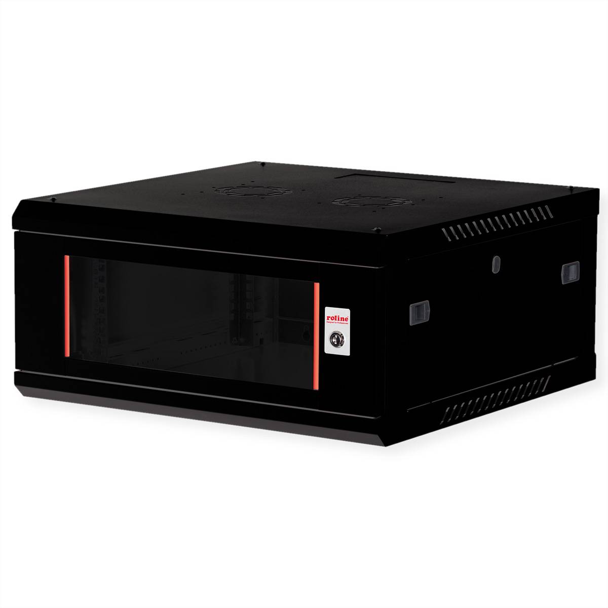 Roline Basic Plus - Gehäuse Netzwerkschrank - 600x600 BxT - geeignet für Wandmontage - Jet Black, RAL 9005 - 4U - 48.3 c