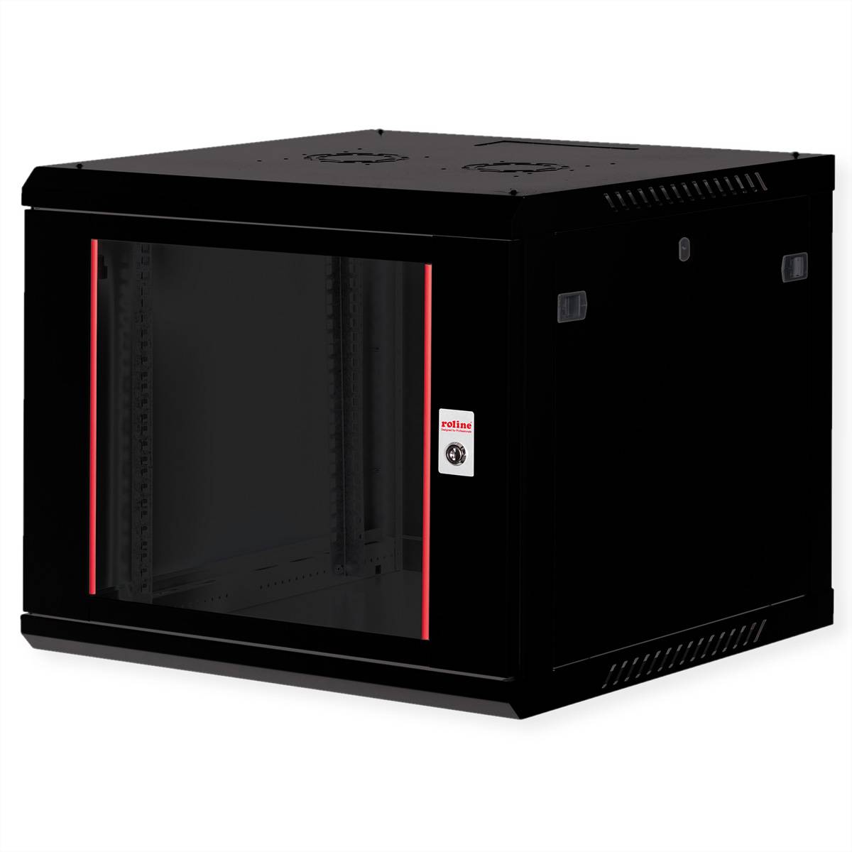 Roline Basic Plus - Gehäuse Netzwerkschrank - 600x600 BxT - geeignet für Wandmontage - Jet Black, RAL 9005 - 9U - 48.3 c