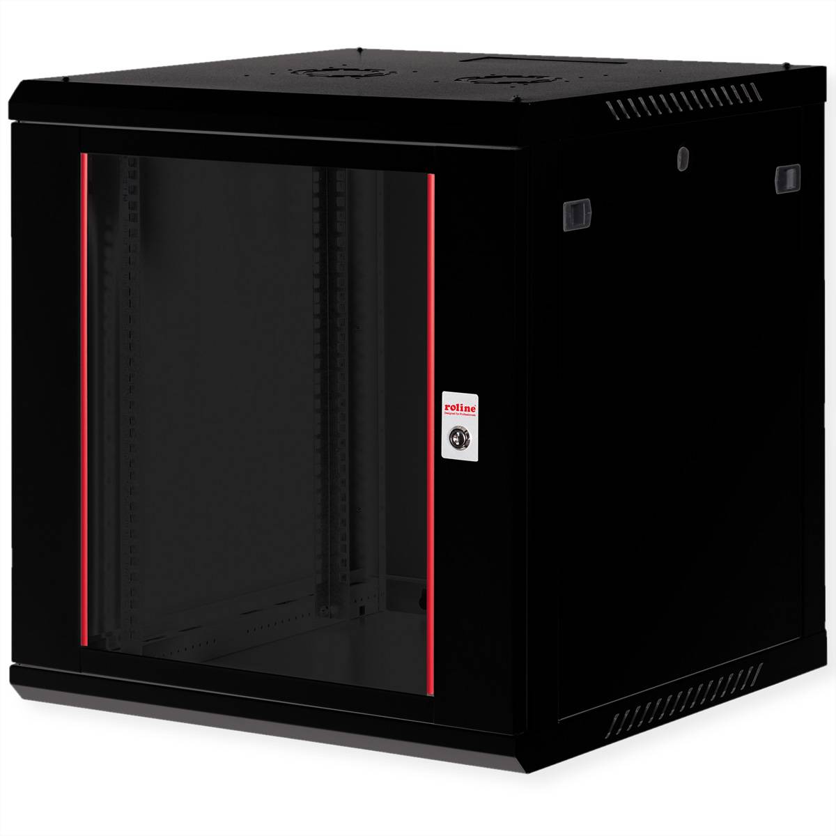 Roline Basic Plus - Gehäuse Netzwerkschrank - 600x600 BxT - geeignet für Wandmontage - Jet Black, RAL 9005 - 12U - 48.3