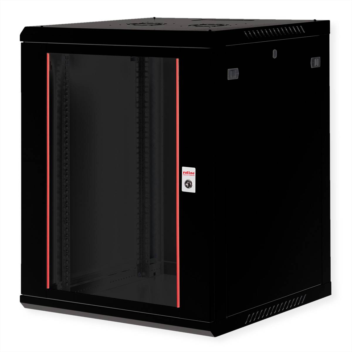 Roline Basic Plus - Gehäuse Netzwerkschrank - 600x600 BxT - geeignet für Wandmontage - Jet Black, RAL 9005 - 15U - 48.3