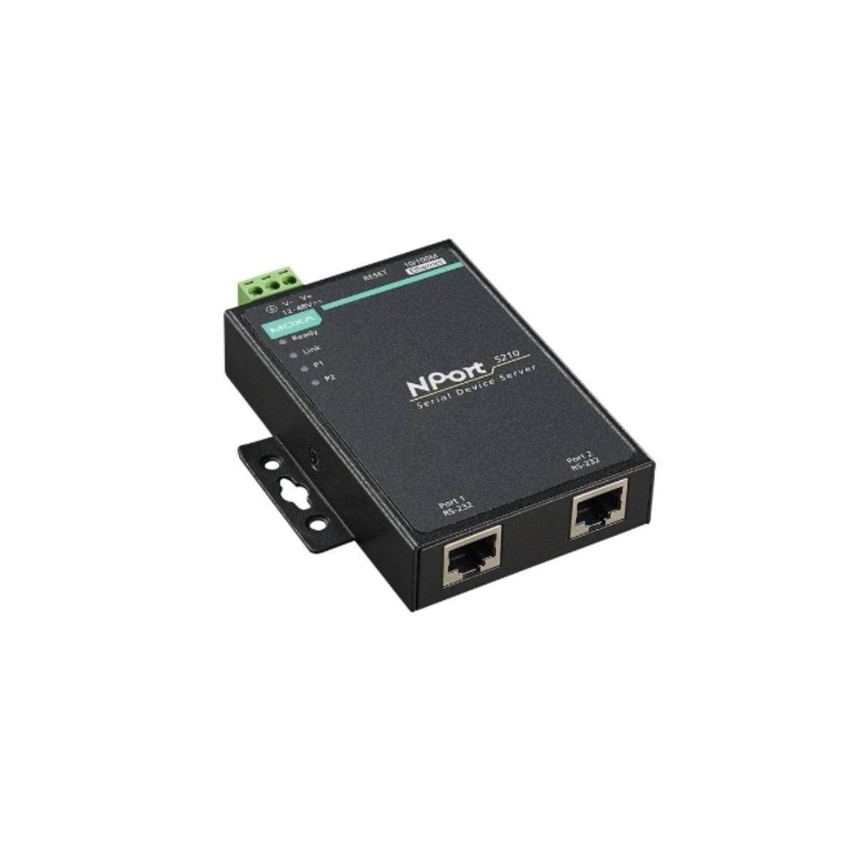 2-Port-RS-232-Geräteserver, 0 bis 55C Betriebstemperatur ohne Adapter