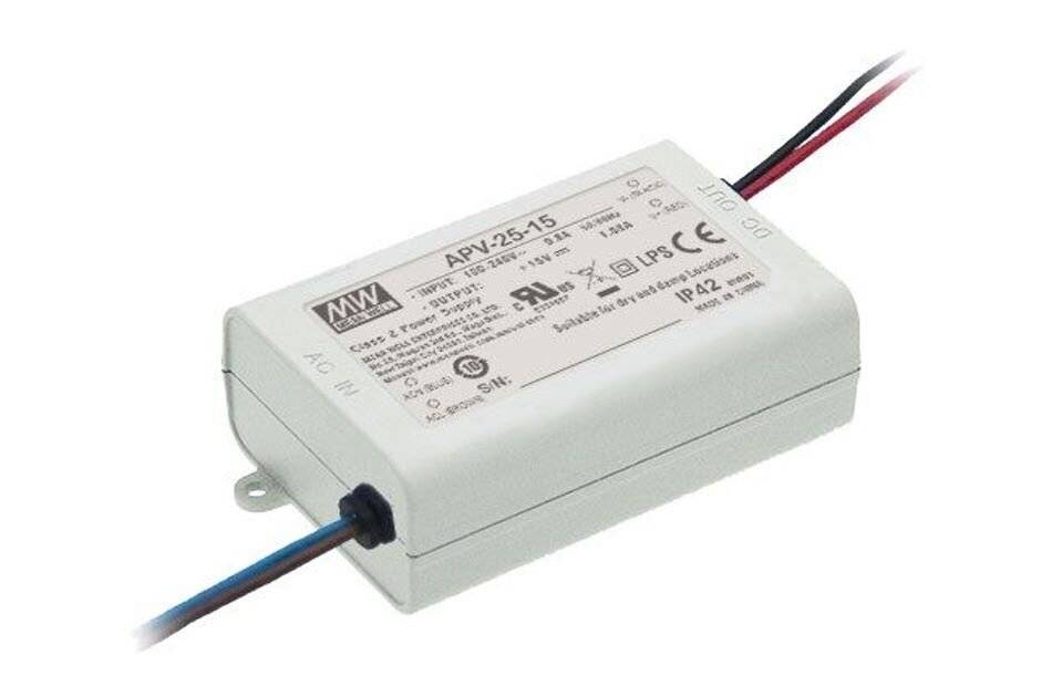 Jetrics jetpower-PSU-1 Netzteil Einbau, Eingang 230VAC, Ausgang 12VDC/2,1A 25 Watt, offene Kabelenden