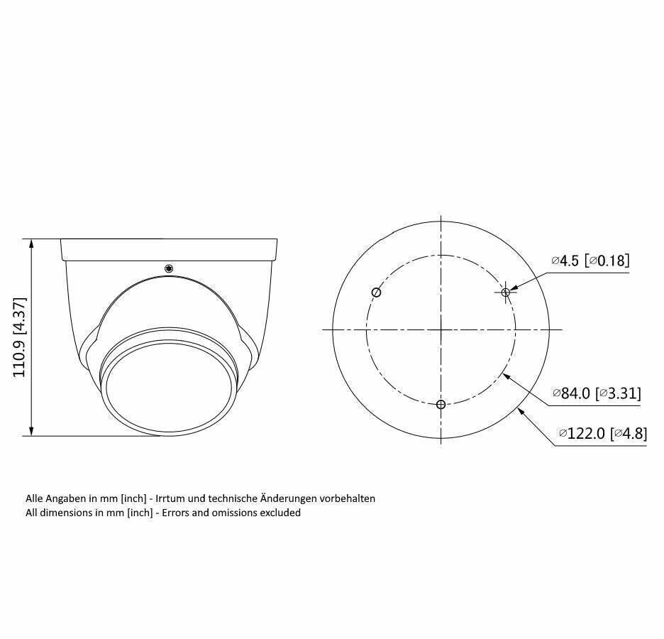 BWNC-442RECF-GC BURG GARD, 4MP IP RoyalNight++ Ball-Eye Kamera mit Weißlichtstrahler und IR-Strahler , integriertem Lau