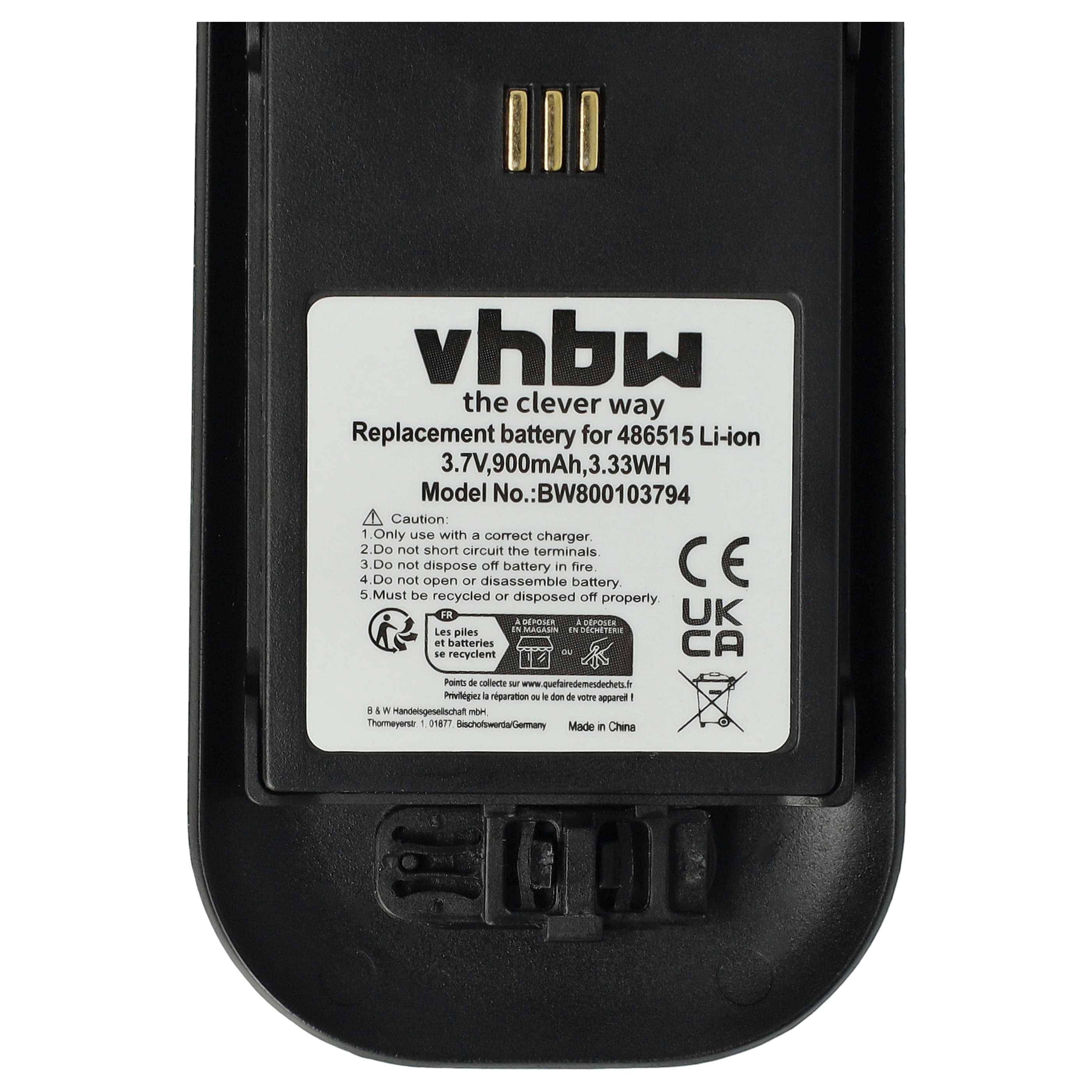 vhbw 5x Akku Ersatz für Avaya 660190/R2B, 0486515, 660190/R1A für schnurlos Festnetz Telefon (900 mAh, 3,7 V, Li-Ion) Schwarz