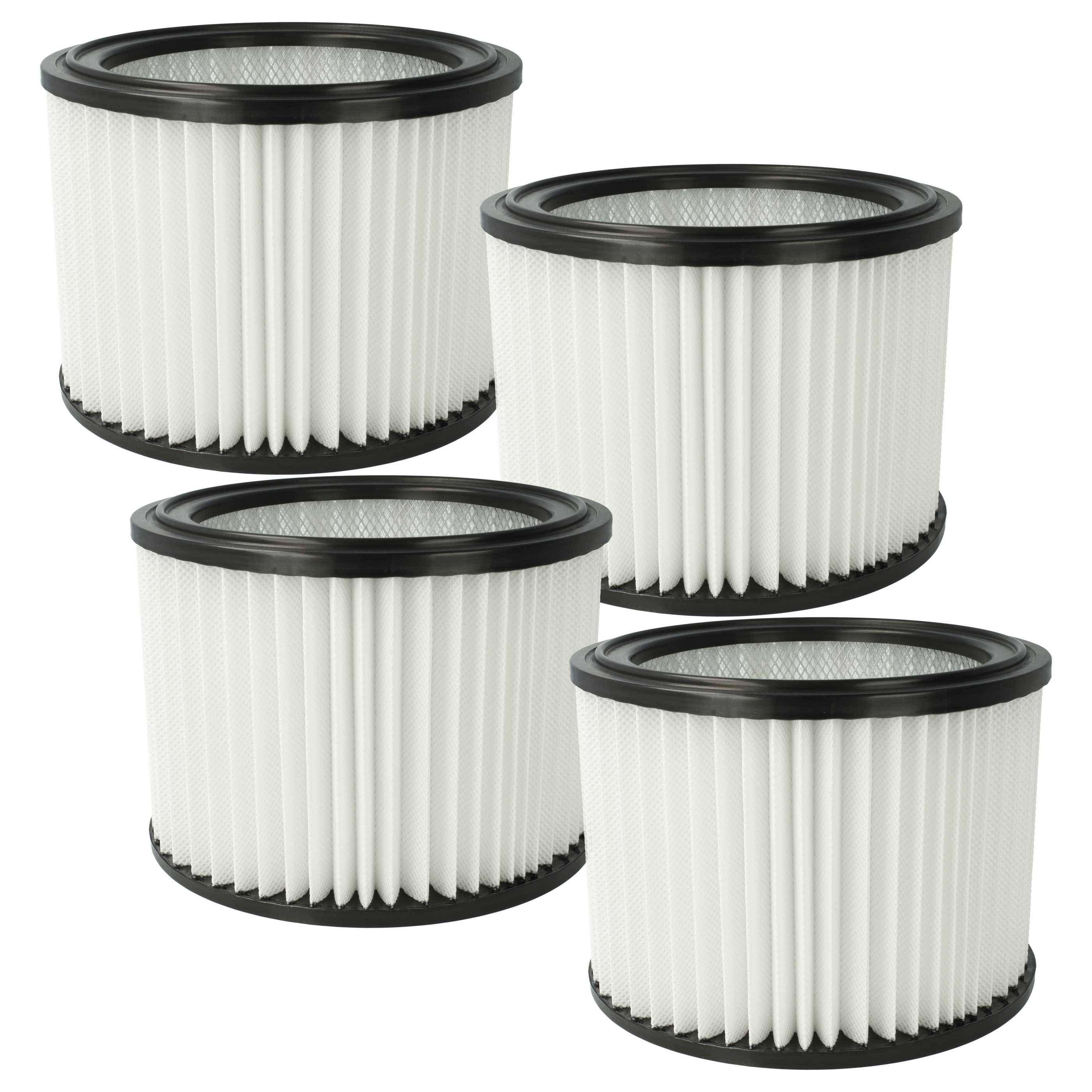 vhbw 4x Filterelement kompatibel mit Nilfisk Multi II 50, II 30 T Inox VSC Nass-/Trockensauger - Feinstaubfilter, Mikrovlies / Kunststoff