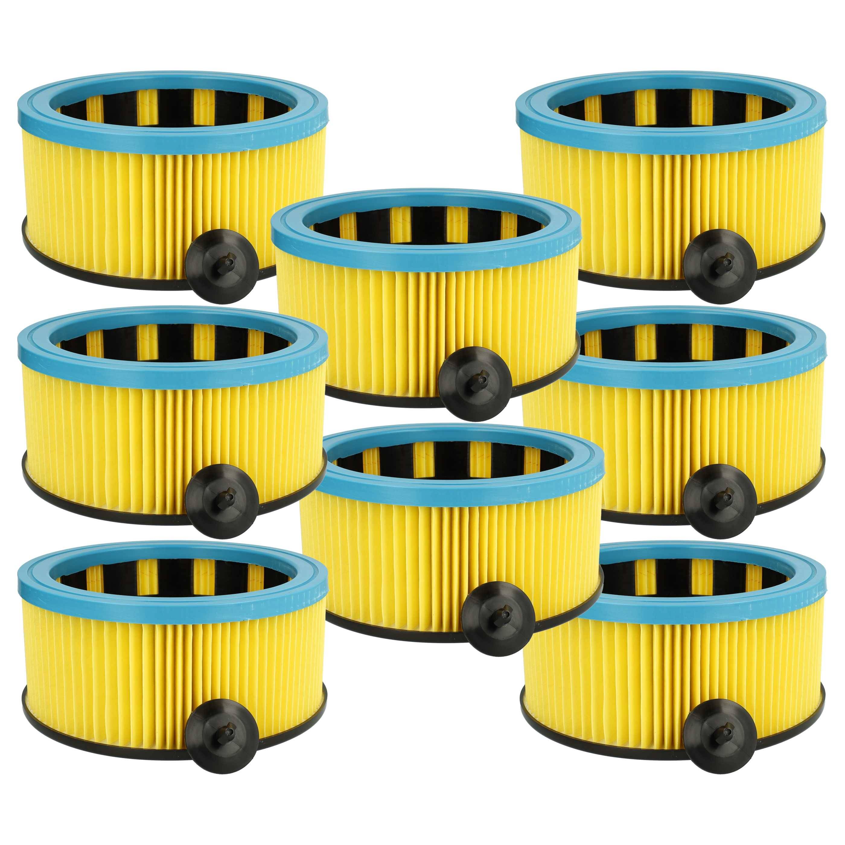 vhbw 8x Faltenfilter Ersatz für Metabo 631753000 für Staubsauger - Patronenfilter, Gelb Schwarz Blau
