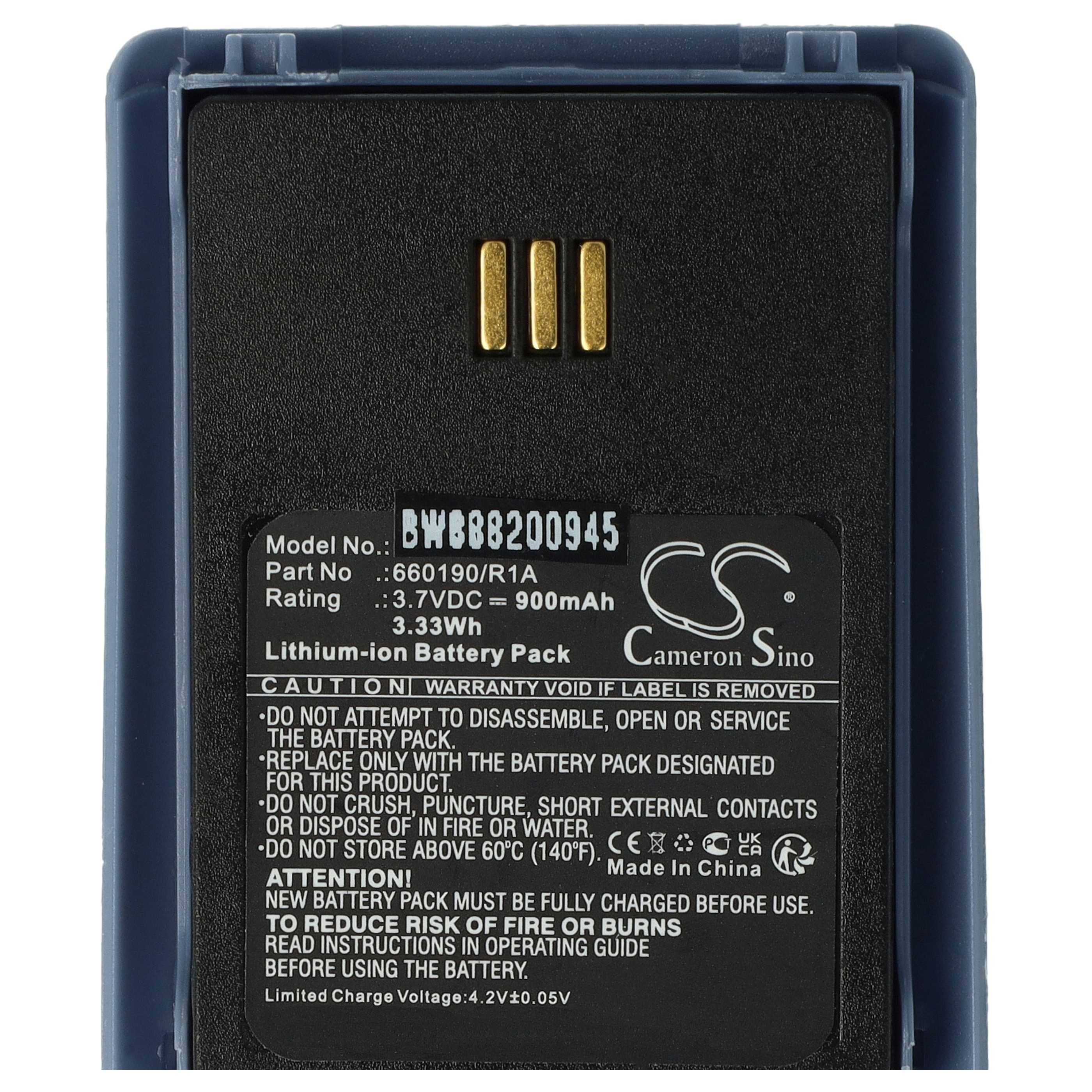 vhbw 5x Akku kompatibel mit Ascom 9D62, D62 DECT, i62, DH4-ACAB schnurlos Festnetz Telefon (900 mAh, 3,7 V, Li-Ion) Blau Grau