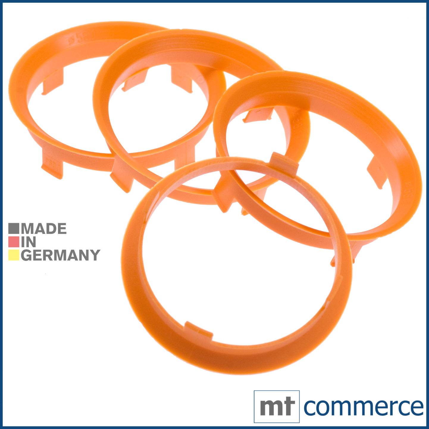 4x BRANDT Zentrierringe 60,1 x 58,1 mm orange Radnabe Felgen Ringe kompatibel mit AEZ Dotz Dezent Enzo Fiat Honda u.a.