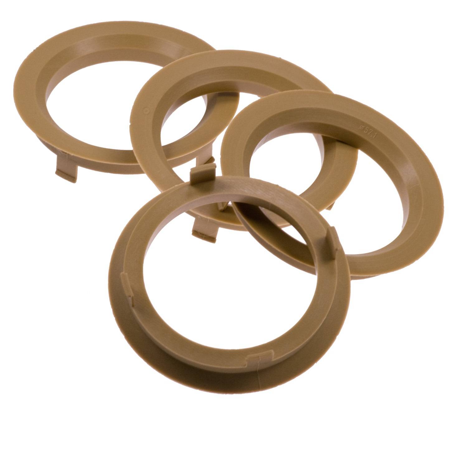 4x BRANDT Zentrierringe 70,1 x 57,1 mm Hellbraun Radnabe Felgen Ringe