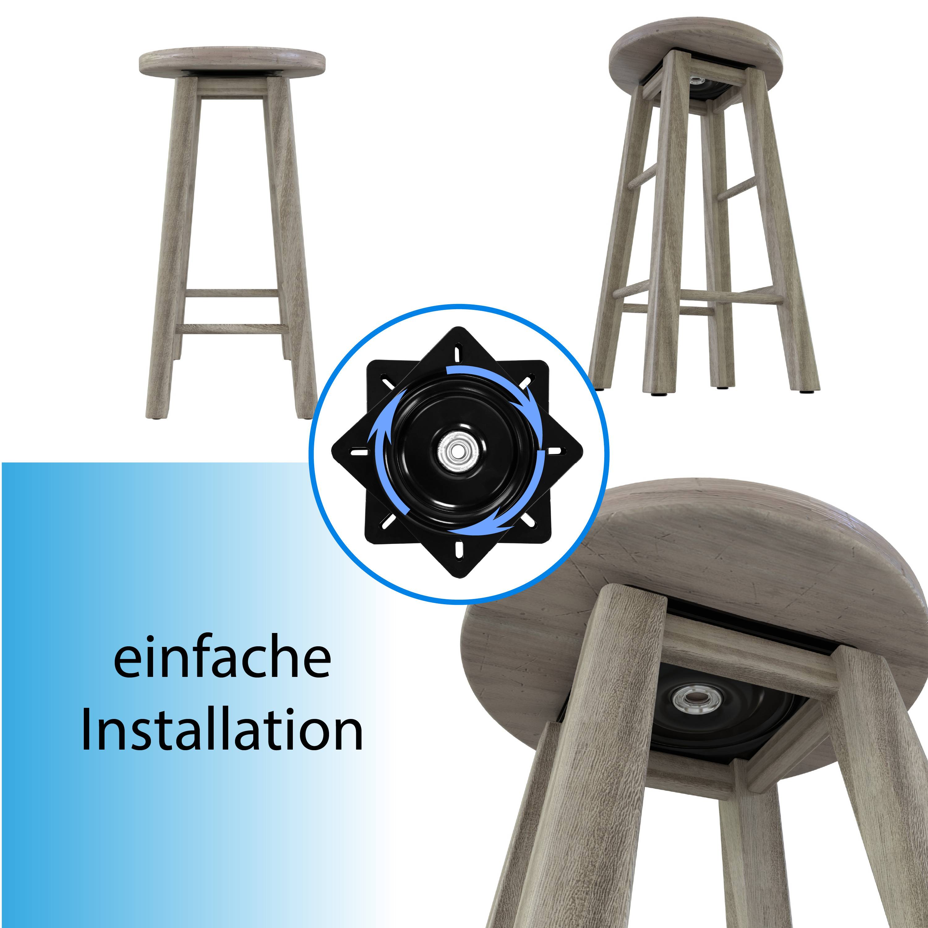 Drehteller Drehplatte für Bootssitz Boot Sitz Konsole Wohnmobil Auto LKW Caravan 156x156mm