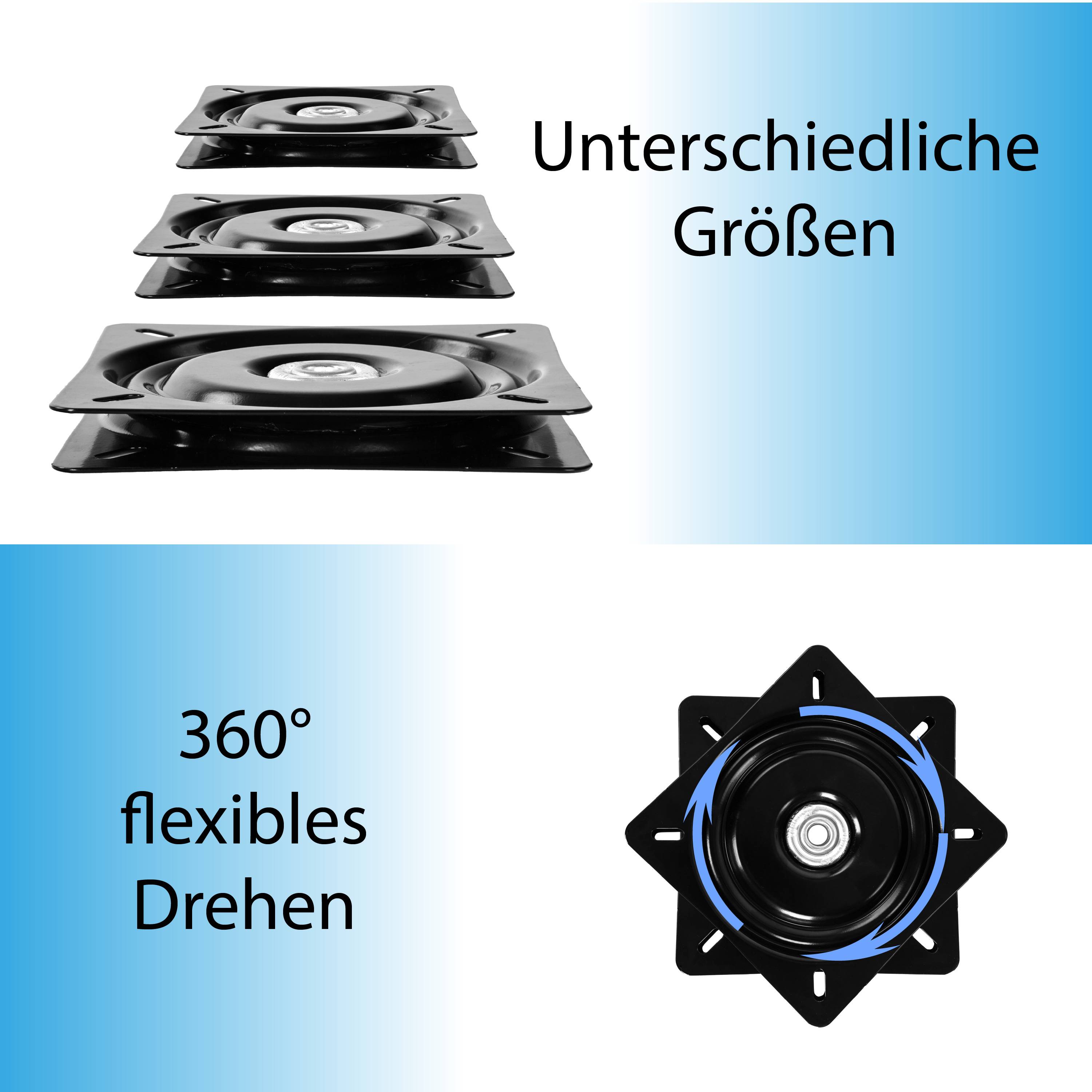 Drehteller Drehplatte für Bootssitz Boot Sitz Konsole Wohnmobil Auto LKW Caravan 245x245mm
