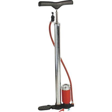 BRÜDER MANNESMANN Standluftpumpe, mit Manometer, schwarz/rot