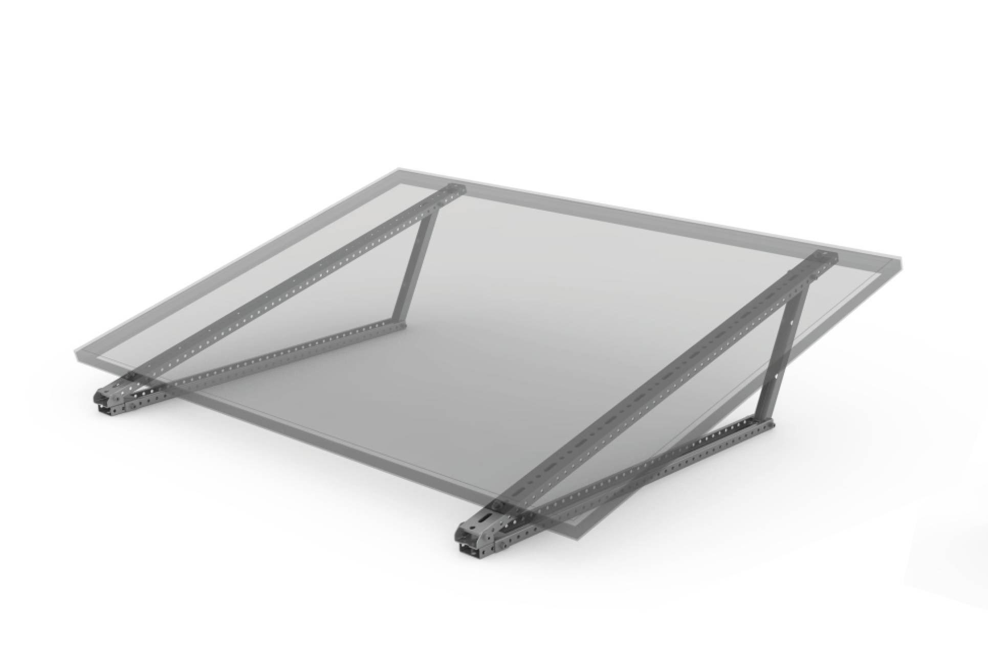 Flachdach Montagesystem für Photovoltaik-Module, 15–30° verstellbar, bis 1200mm Höhe