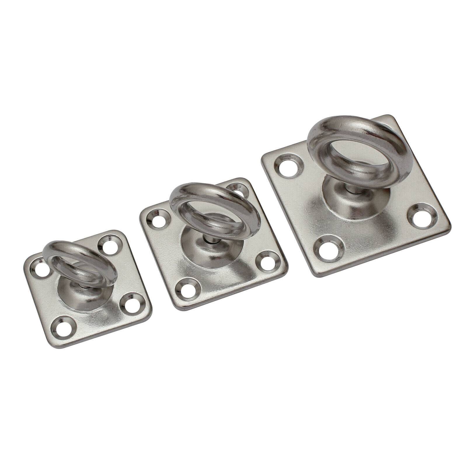 Edelstahl Augplatte Zurröse Deckenhaken Wandöse Ösenplatte Augenplatte Bügel Öse E 50x50mm