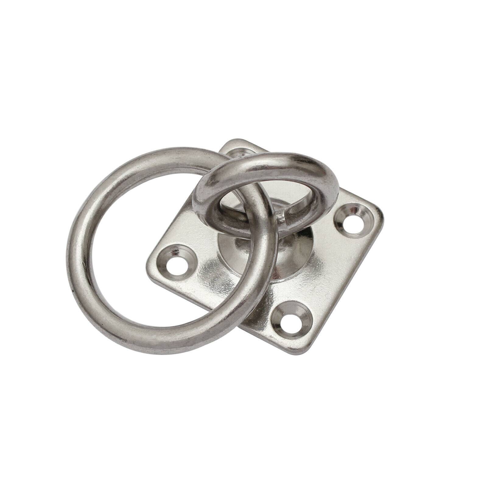 Edelstahl Augplatte Zurröse Deckenhaken Wandöse Ösenplatte Augenplatte Bügel Öse F 40x40mm