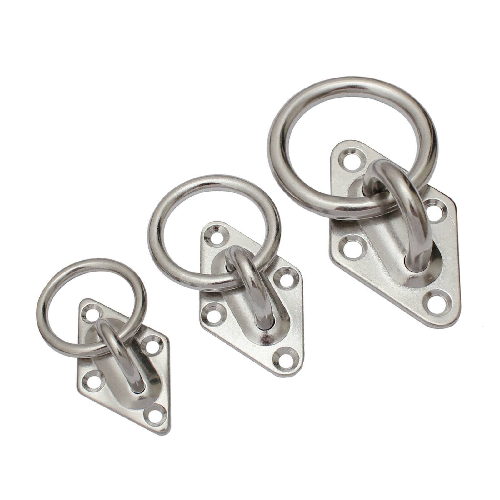 Edelstahl Augplatte Zurröse Deckenhaken Wandöse Ösenplatte Augenplatte Bügel Öse H 65x40mm