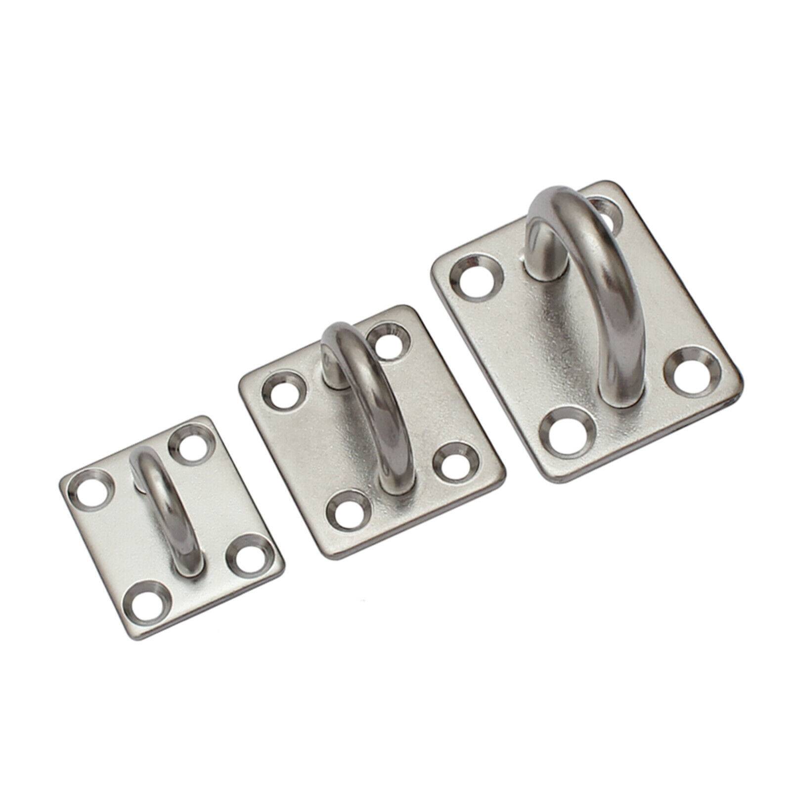 Edelstahl Augplatte Zurröse Deckenhaken Wandöse Ösenplatte Augenplatte Bügel Öse J 50x50mm