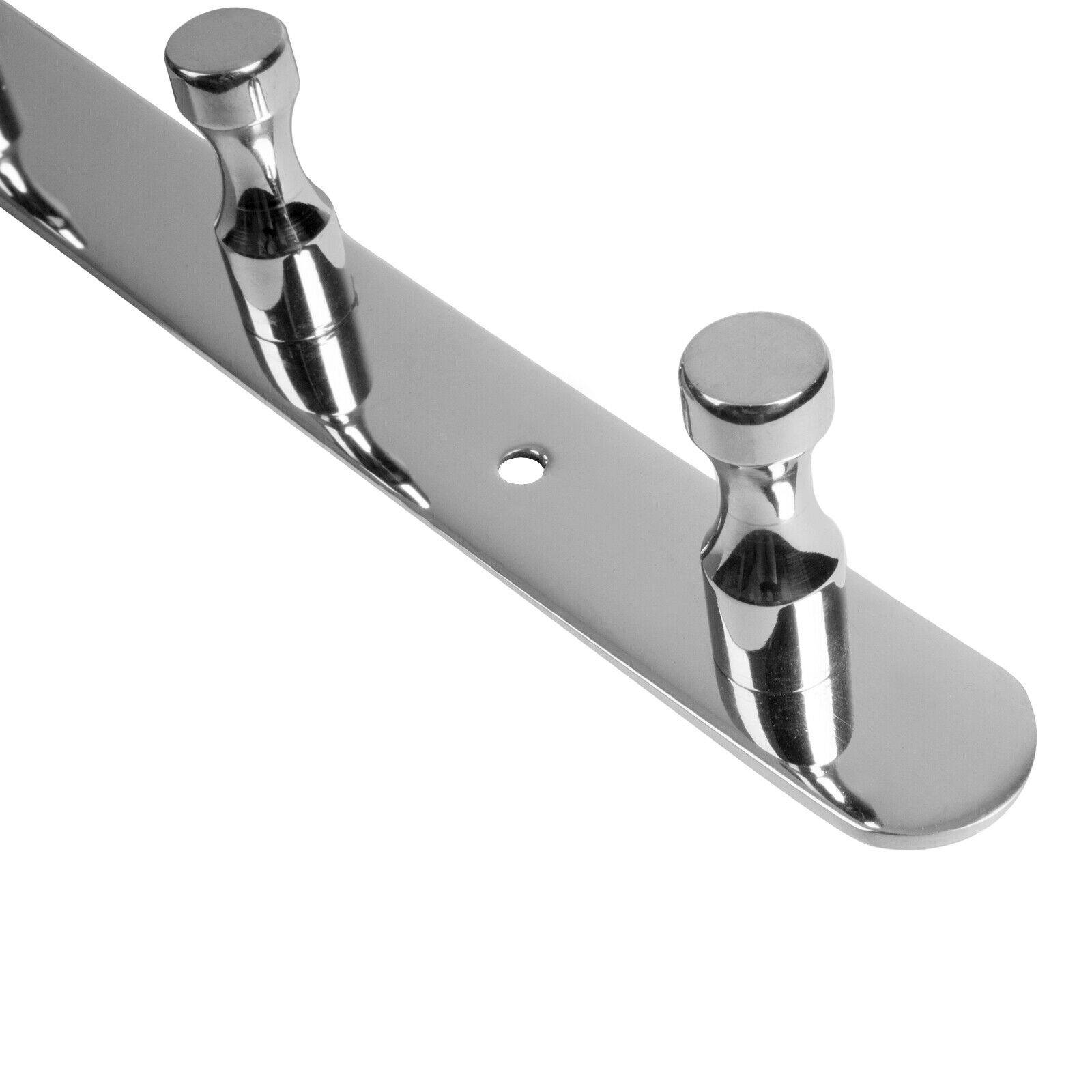 Edelstahl Garderobenhaken Wandgarderobe Garderobe exklusiv Hakenleiste Haken B - Chrom 6