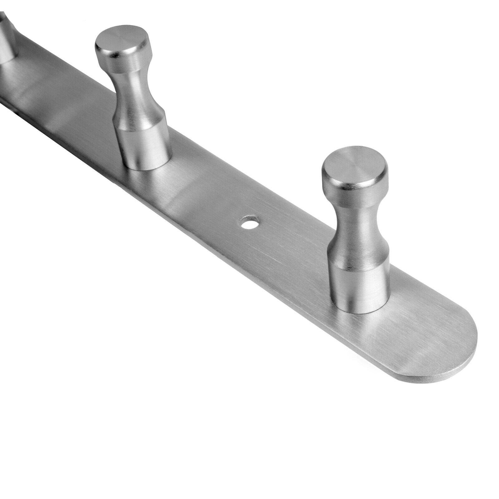 Edelstahl Garderobenhaken Wandgarderobe Garderobe exklusiv Hakenleiste Haken B - Gebürstet 12