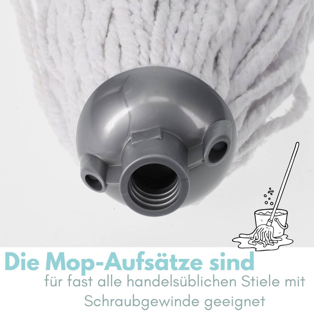 12er Set Wischmopp Ersatz Kopf Set Ersatzmop Wischmop Bodenwischer Aufsatz Baumwolle Wischer Mopp Boden 160gr Wischmob