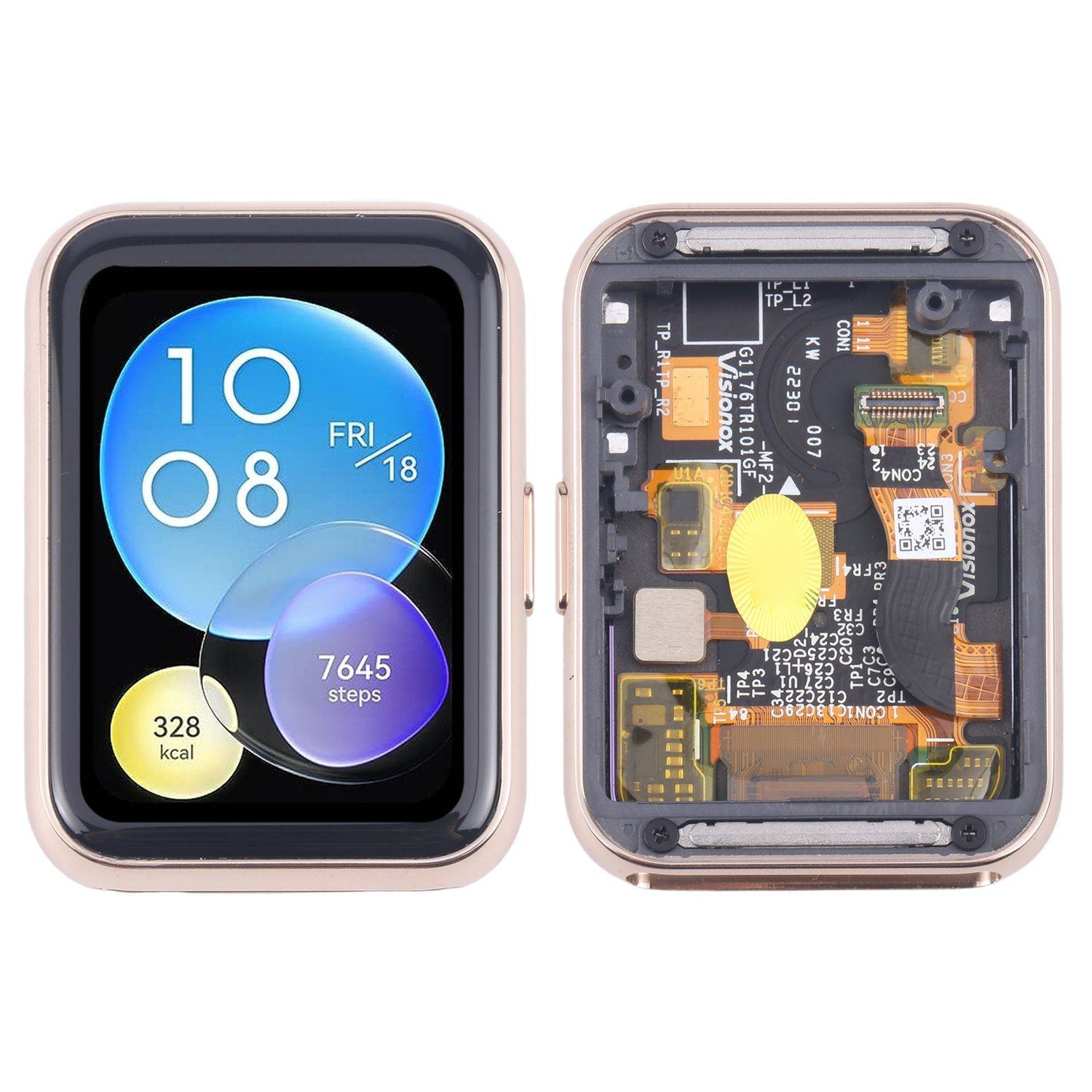 Für Samsung Galaxy Fit 2 LCD Display Kompletteinheit mit Rahmen Gold Ersatz