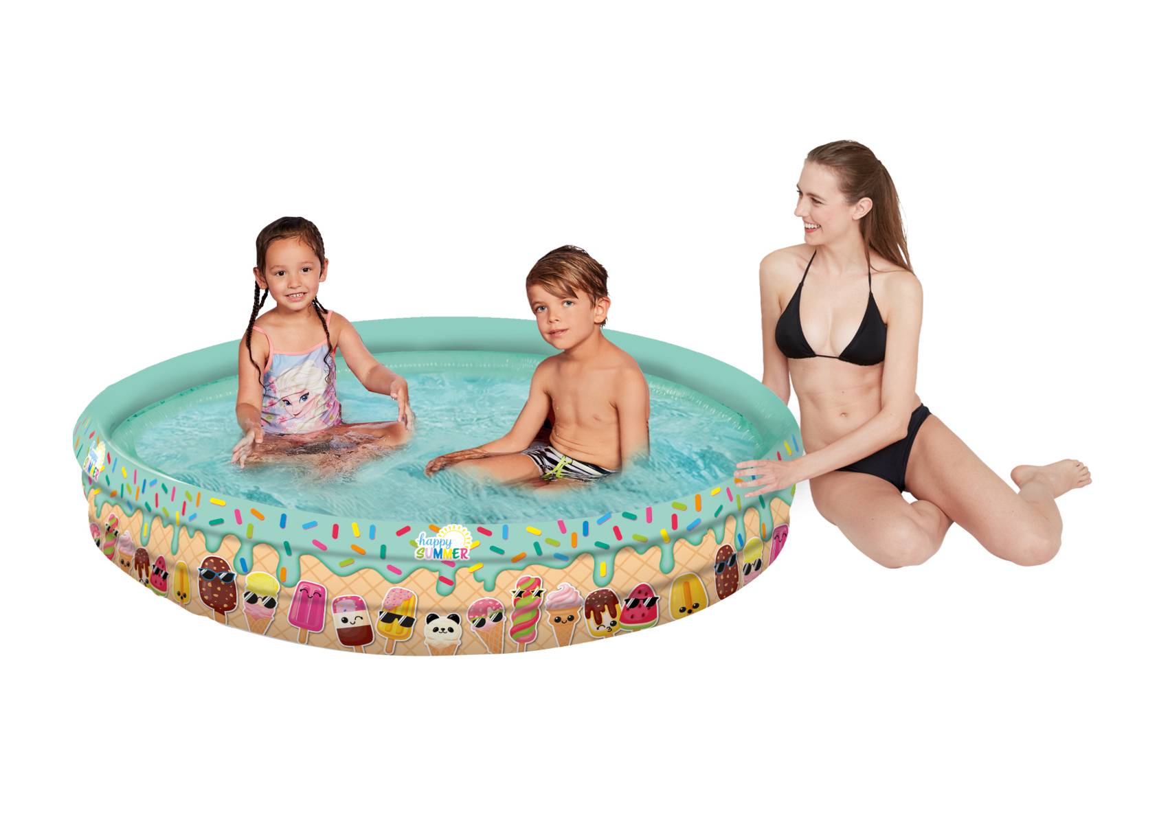 Happy People - Planschbecken - Happy Summer Pool (122x23cm) Babypool Kinder planschen Garten