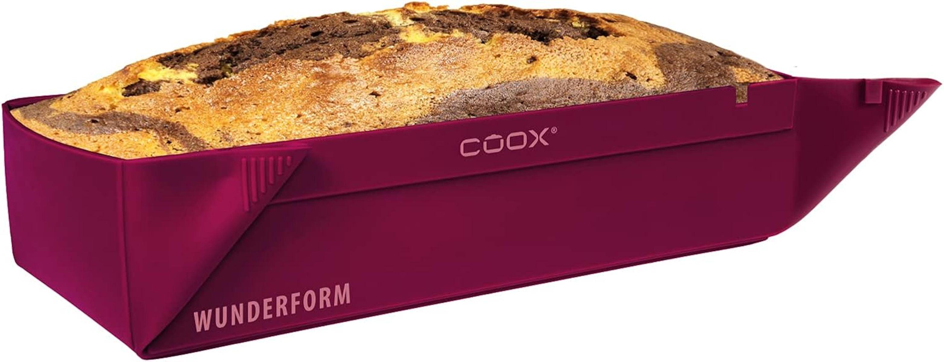 coox WUNDERFORM Basic M Dunkelrot faltbare Kastenform Bckform Silikon