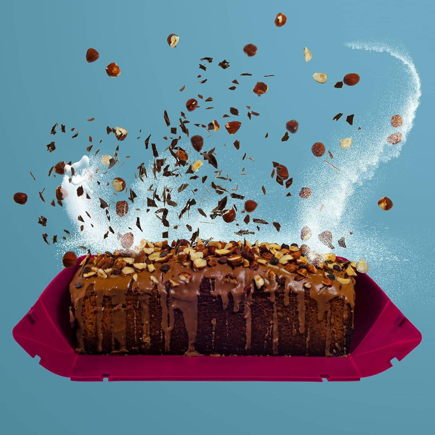 coox WUNDERFORM Basic M Dunkelrot faltbare Kastenform Bckform Silikon