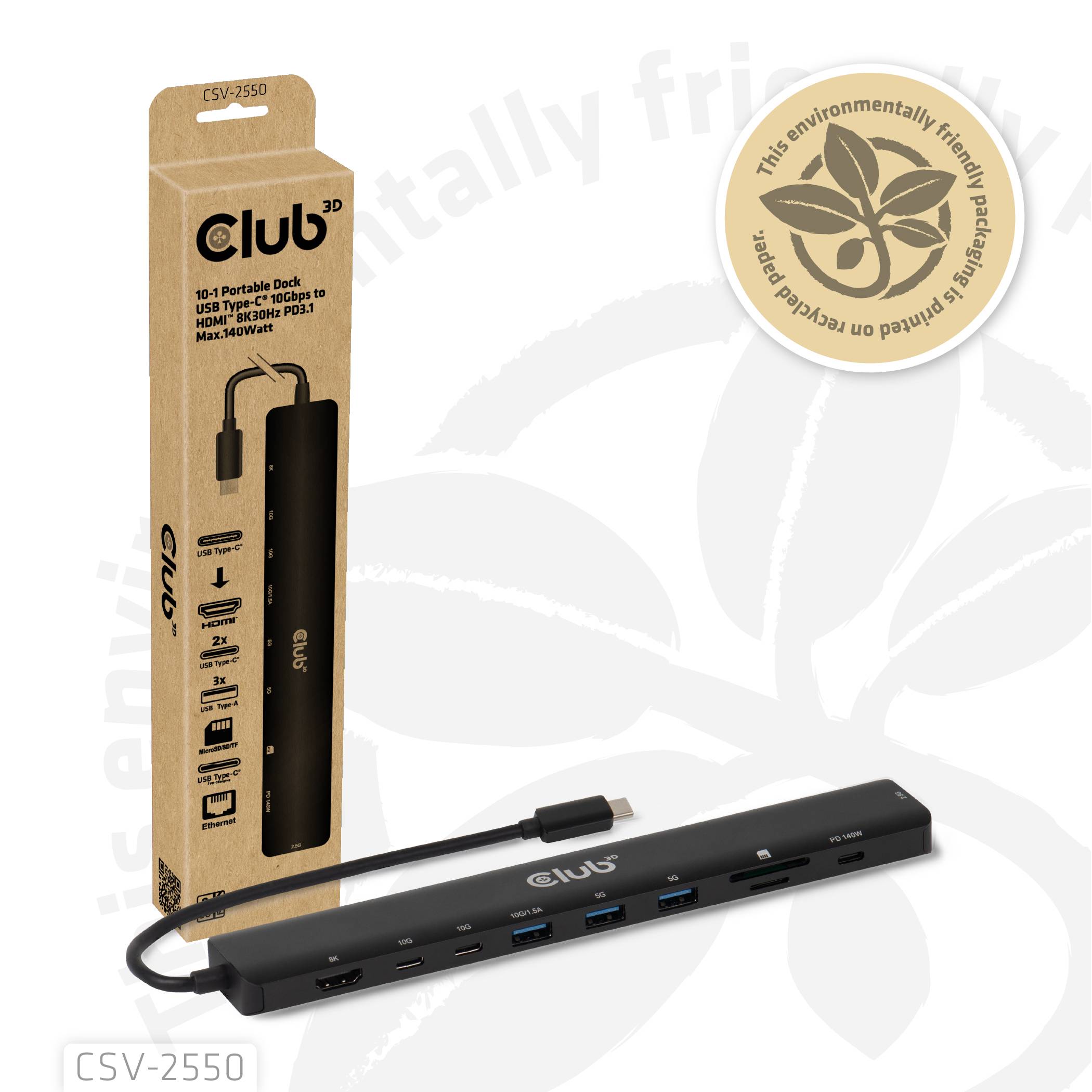 CLUB3D CSV-2550, USB Typ-C, 3 g, 42 g, 8473 3020