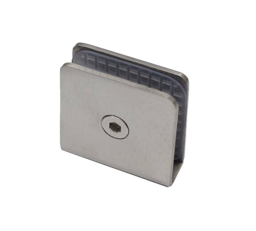 Edelstahl Glashalter 6mm 8mm 8,38mm 8,76mm Klemmhalter Glasklemme Glastüre Glas A