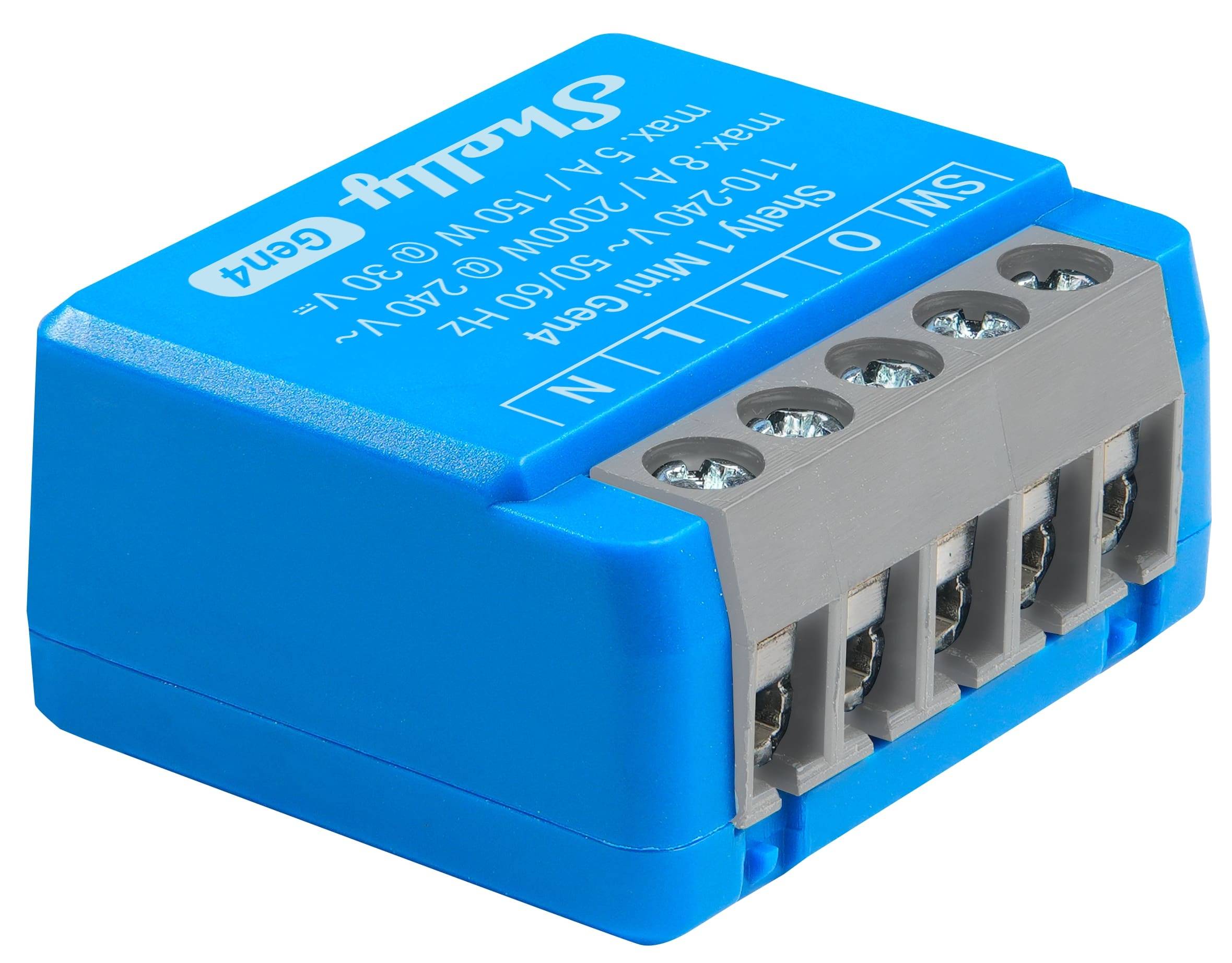 SHELLY Relais 1 Mini Gen4, 8 A, WLAN, Bluetooth, blau