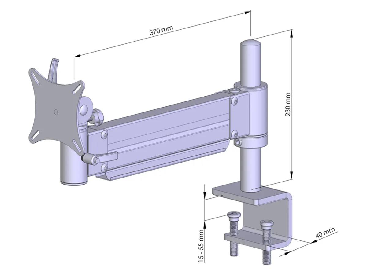 TFT-Lift Monitorhalter XL für 1 Bildschirm mit Tischklemme - 17"-32"