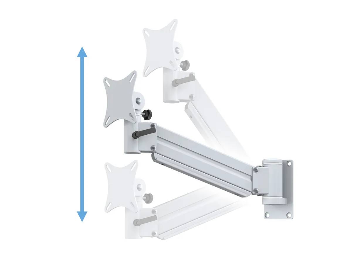 TFT-Lift Monitorhalter für 1 Bildschirm Wandbefestigung Höhe fix - 17"-32" 9001 (Cremeweiß)
